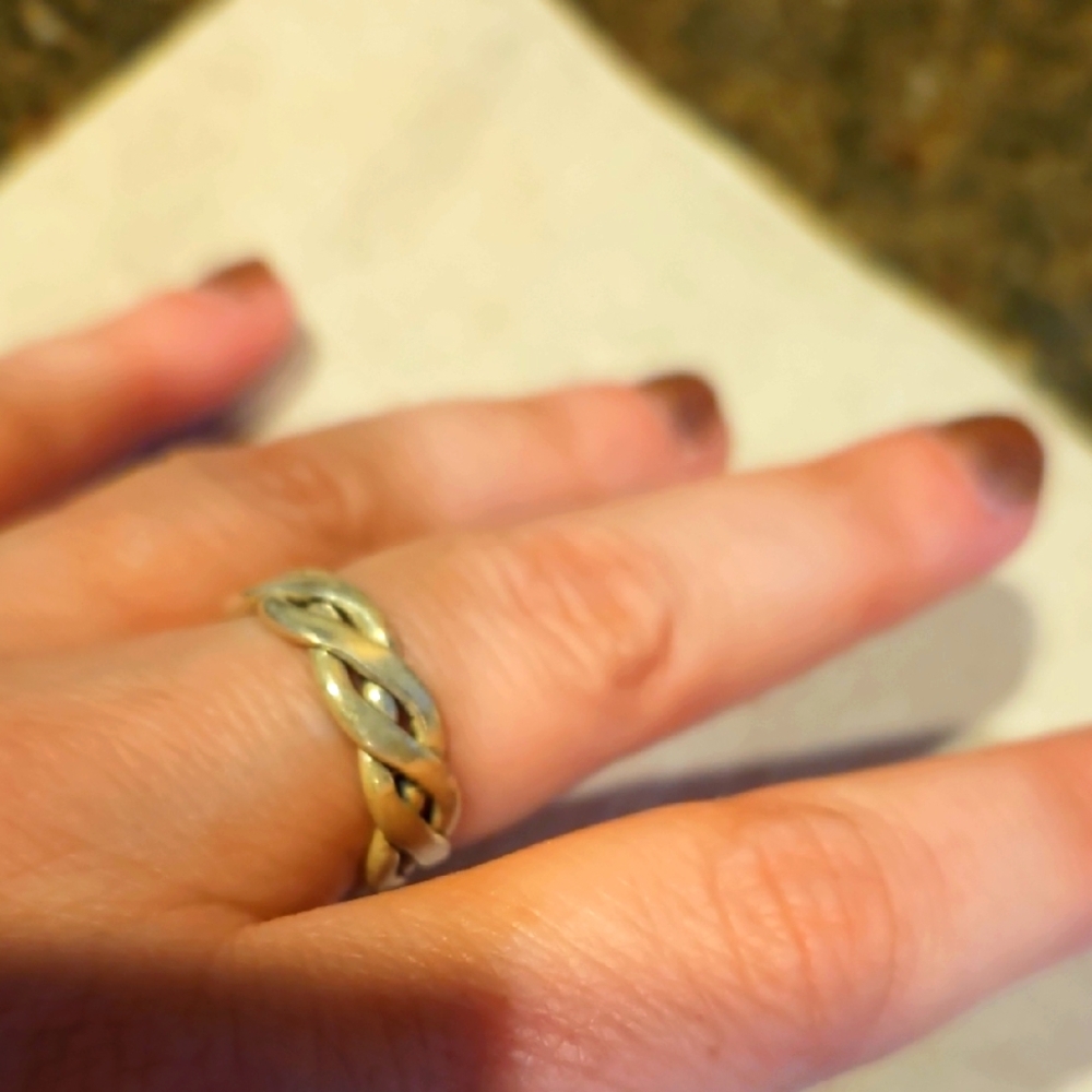 Silver Braided Ring, Size 7